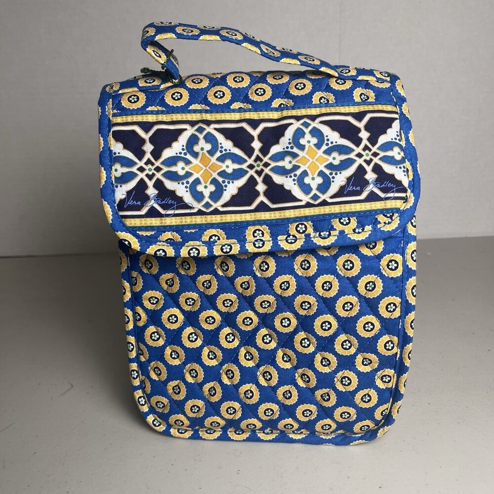 Vera Bradley Out To Lunch Riviera Blue Hook Loop Closure Plastic Lined Lunchbox - Picture 10 of 10